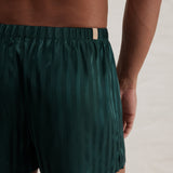 Lunya Men's Washable Silk Striped Jacquard Boxer - #Dusky Cypress Jacquard